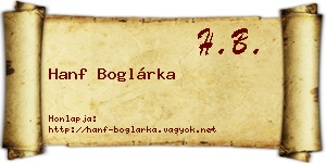 Hanf Boglárka névjegykártya